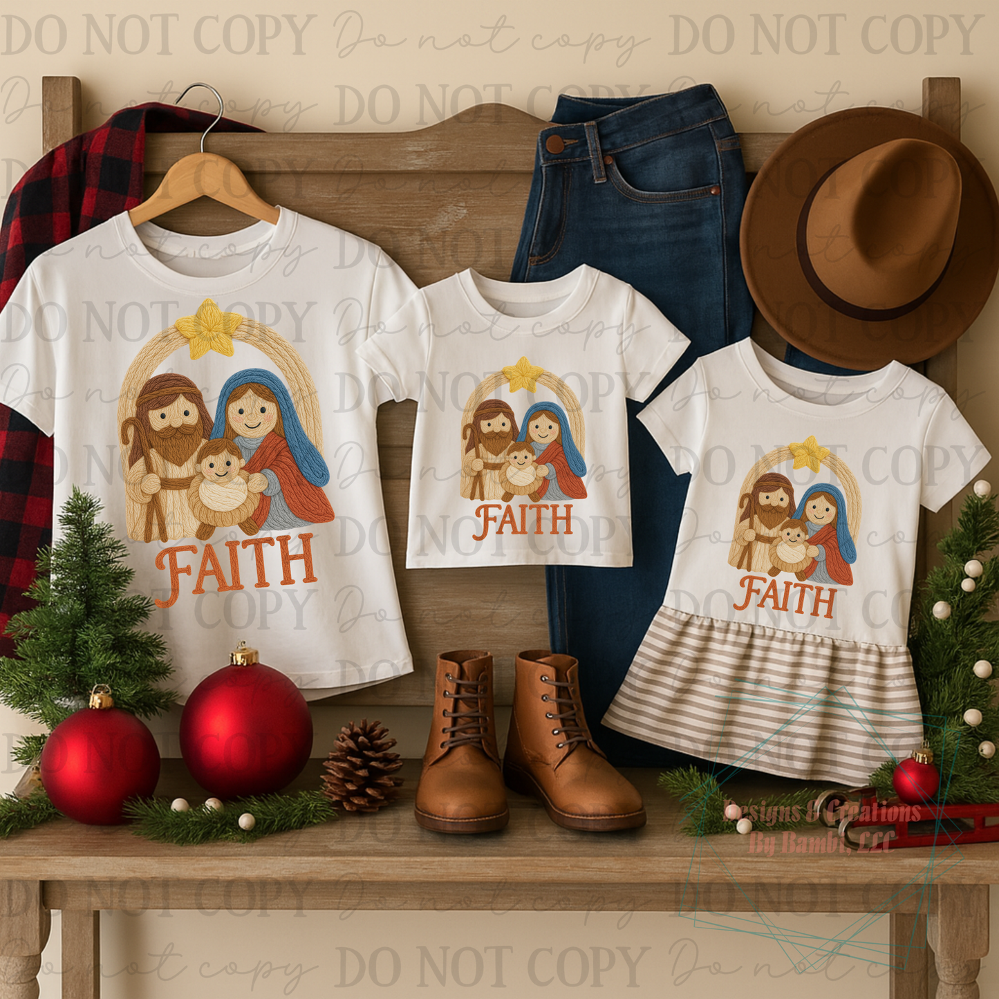 Faux Yarn Nativity Scene with Faith in Yarn