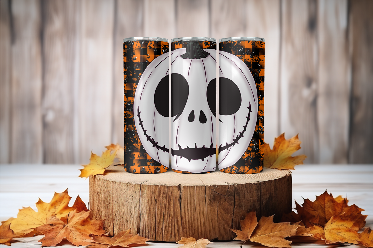 Fall Plaid Pumpkin 20 oz Sublimation Tumbler