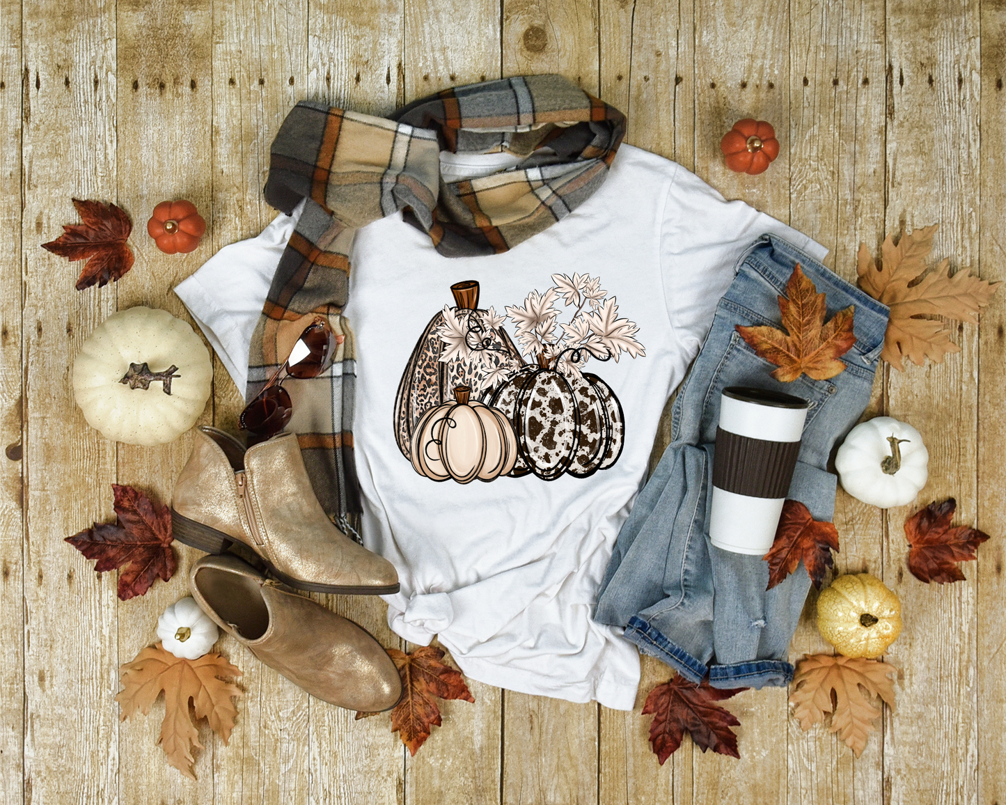 Trio of Patterned Pumpkins