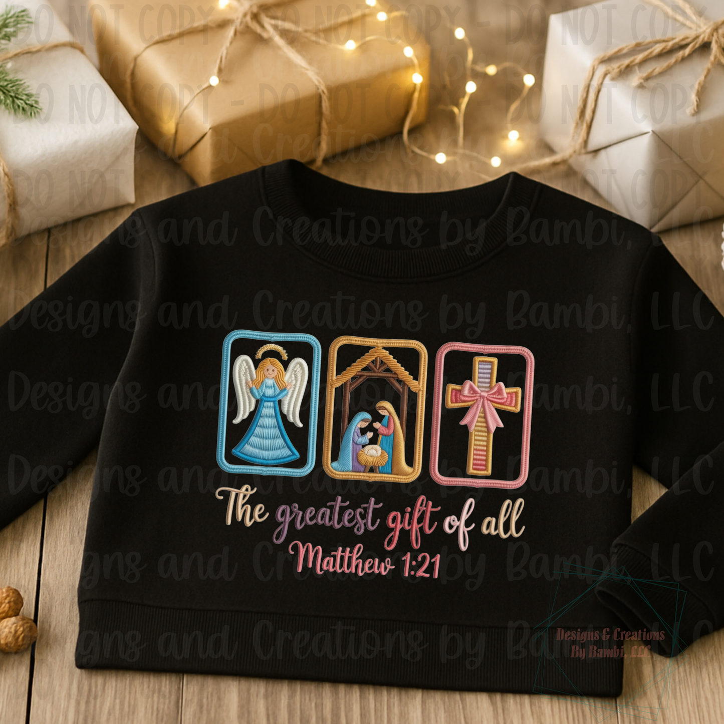 Faux Embroidery Gift of All Trio Frames