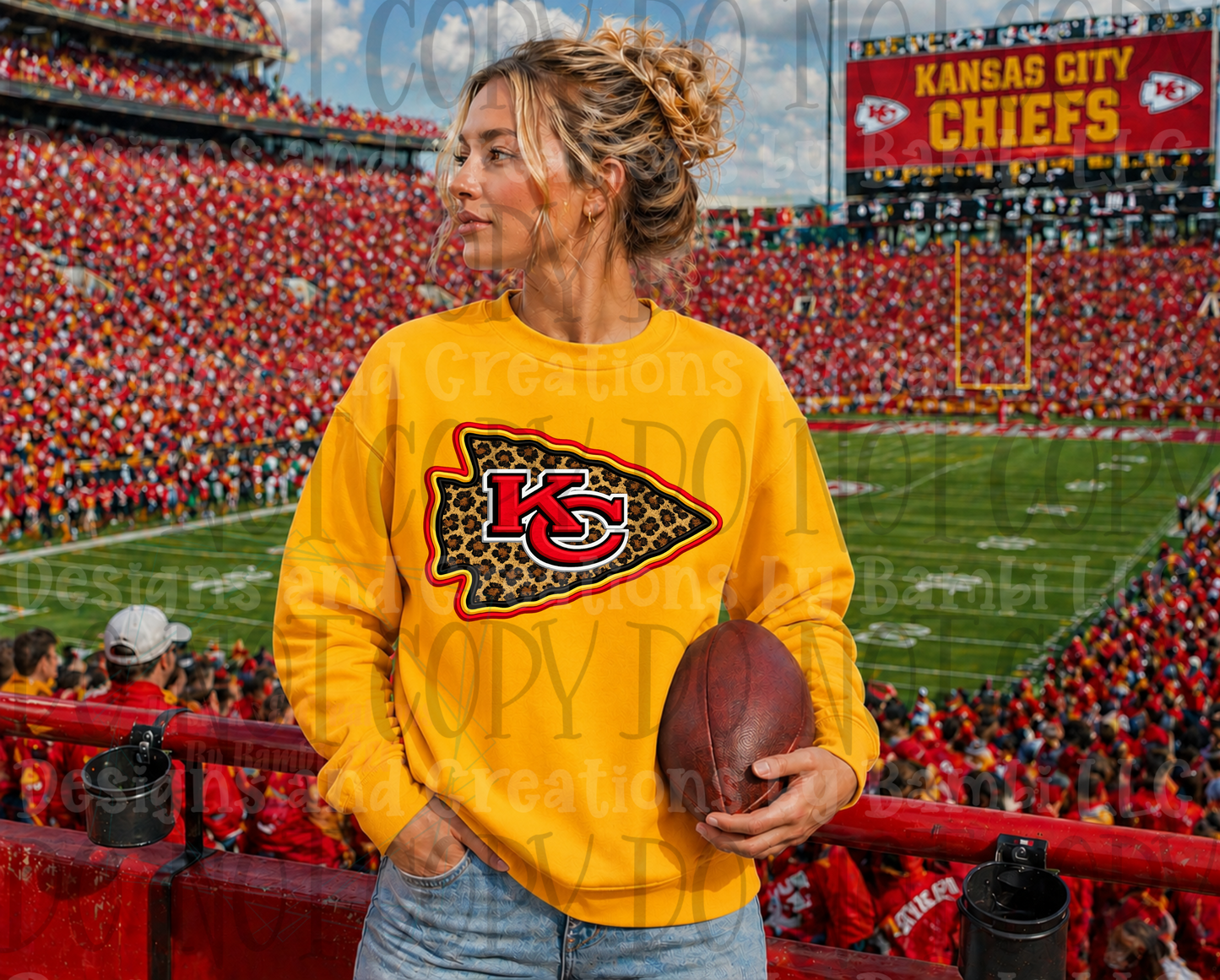 Faux Embroidery Leopard KC Logo