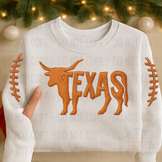Faux Embroidery Texas with Seams (Sleeve Design Included)