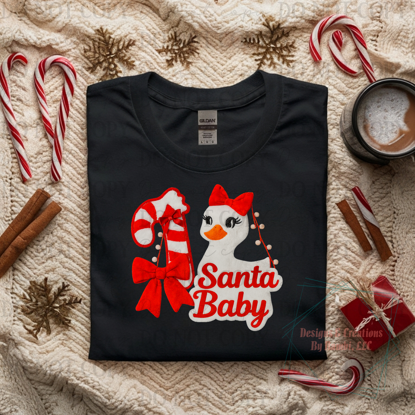 Faux Felt Goose Santa Baby