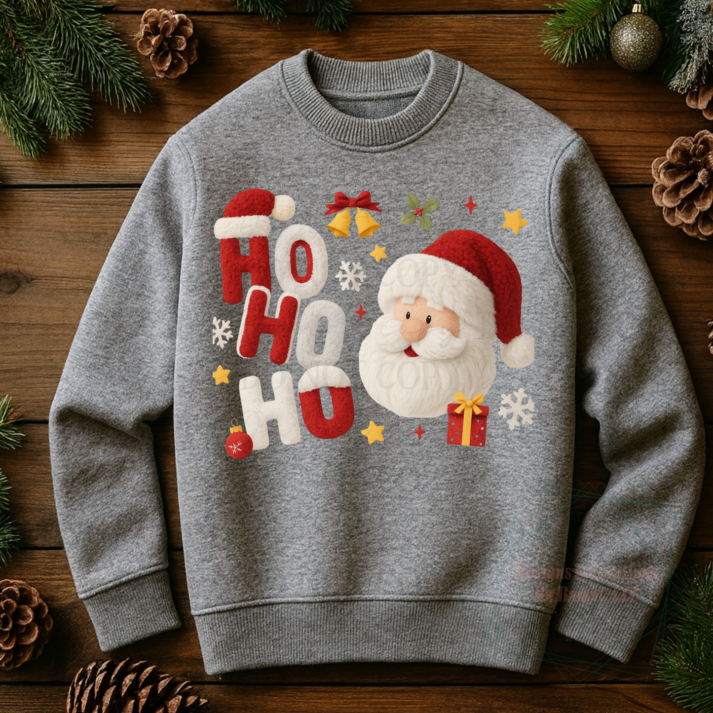 Faux Fluffy Yarn Santa Ho Ho Ho