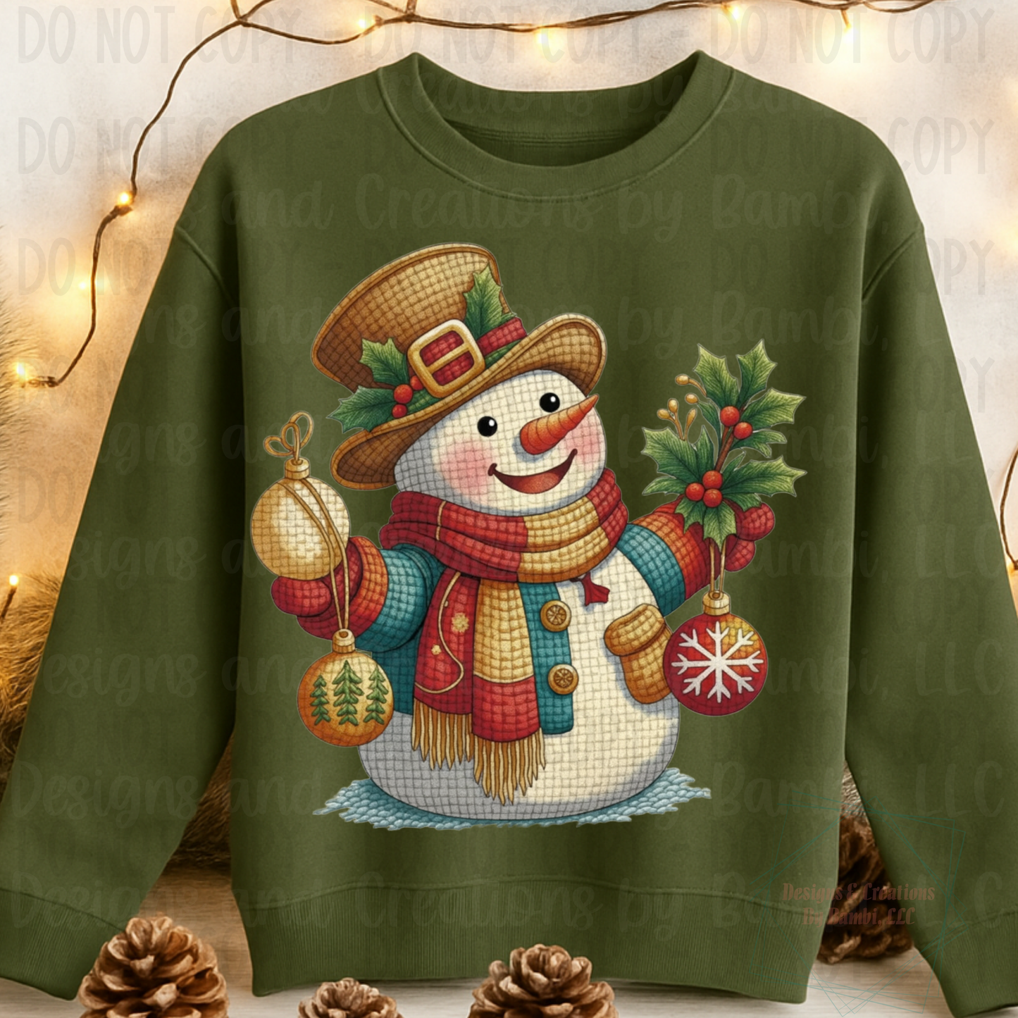Faux Knit Festive Jolly Snowman