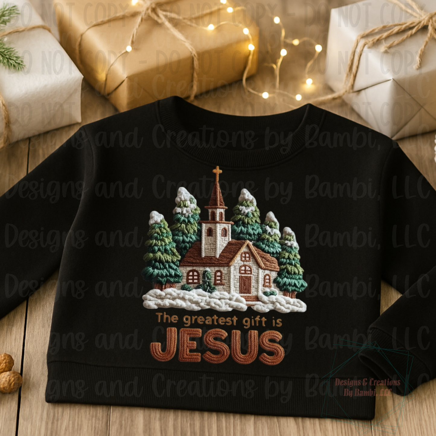 Faux Knit Jesus Greatest Gift with Chapel