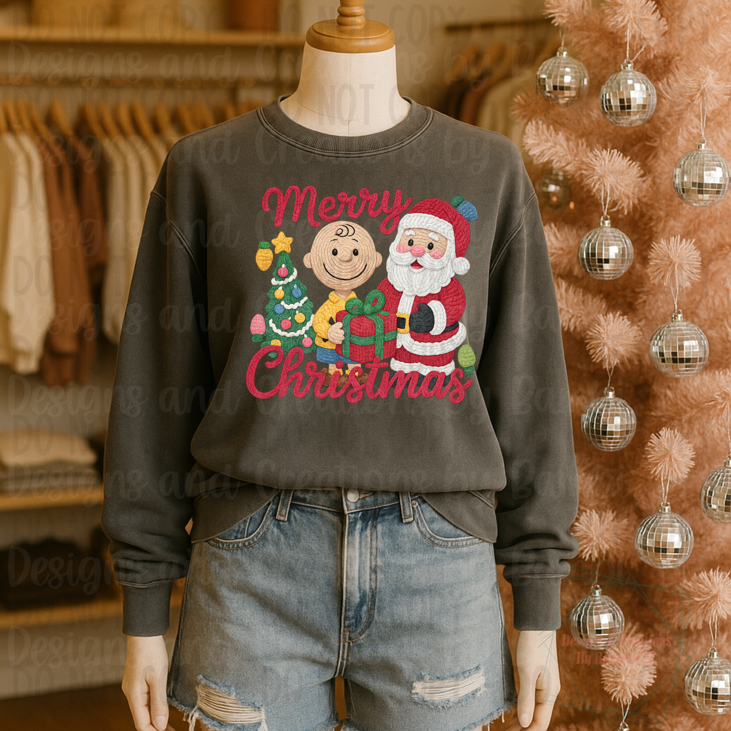 Faux Knit Merry Charlie Christmas