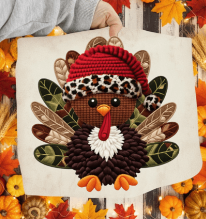 Faux Latch Hook Yarn Christmas Turkey