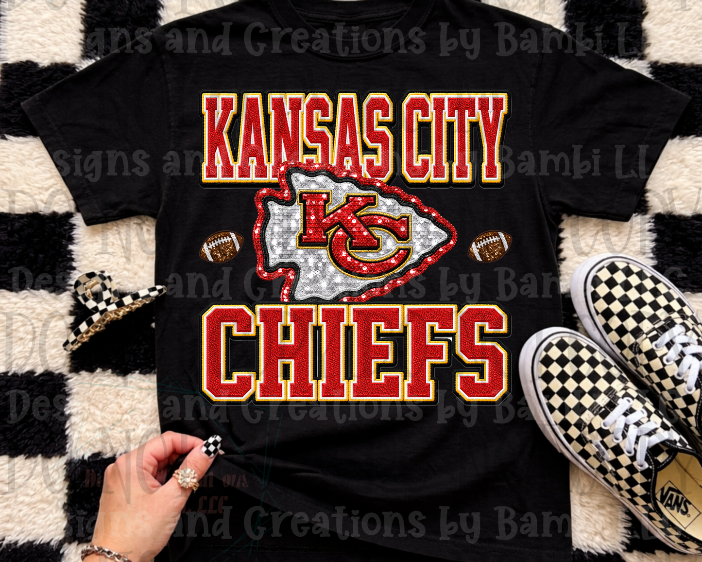 Faux Sequin Chiefs