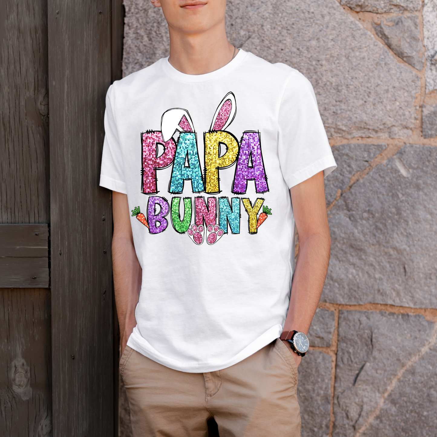 Faux Sequin Bunny Family Titles Collection