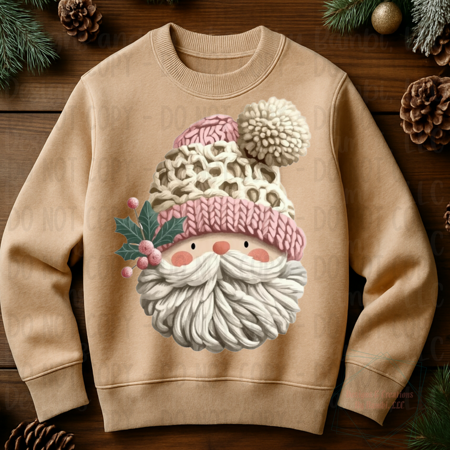 Faux Shaggy Yarn Festive Santa