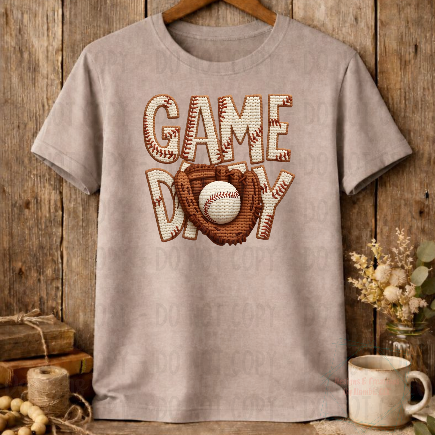 Faux Yarn Baseball Game Day with Glove