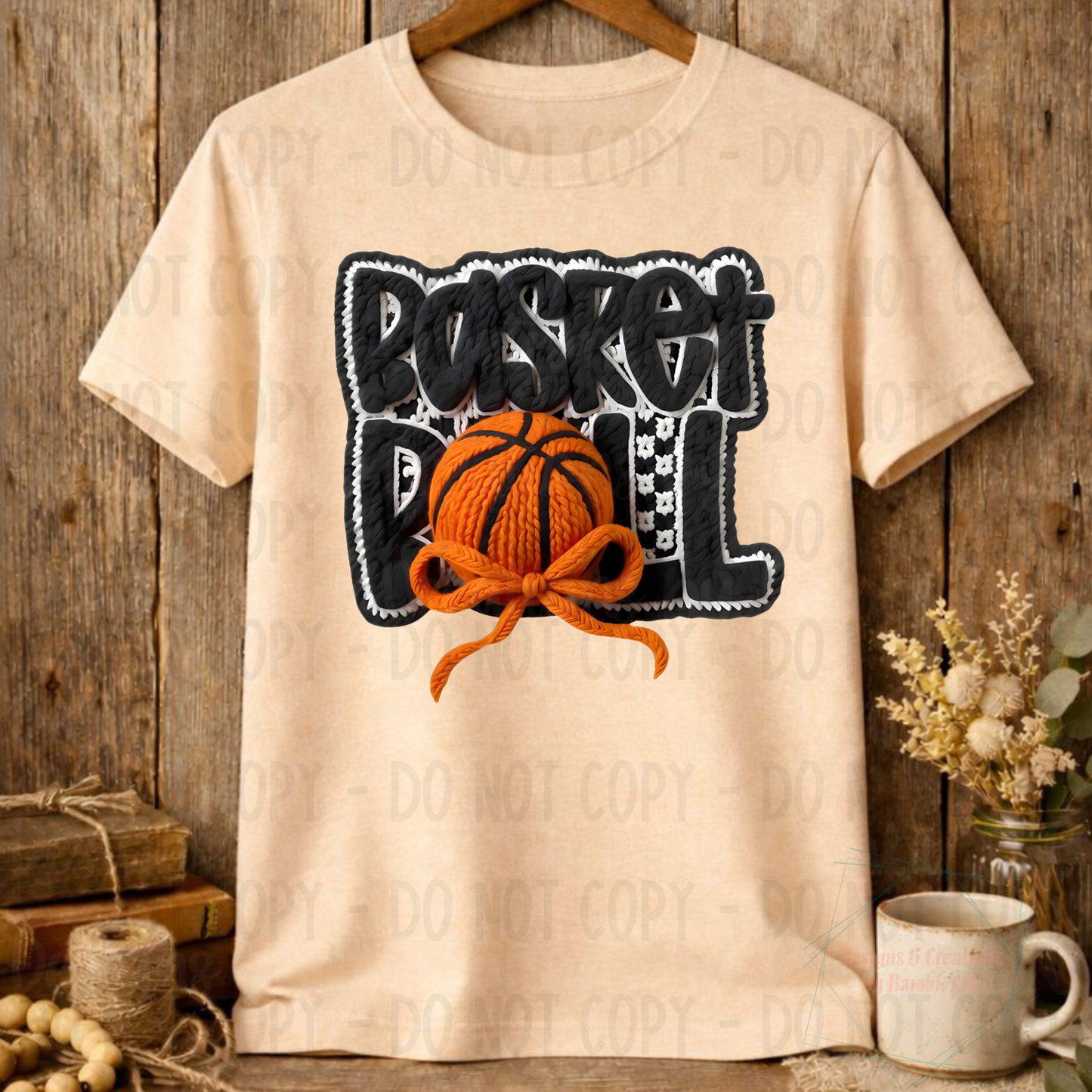 Faux Yarn Basketball with Ball