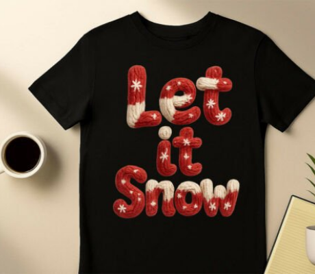 Faux Yarn Christmas Let It Snow