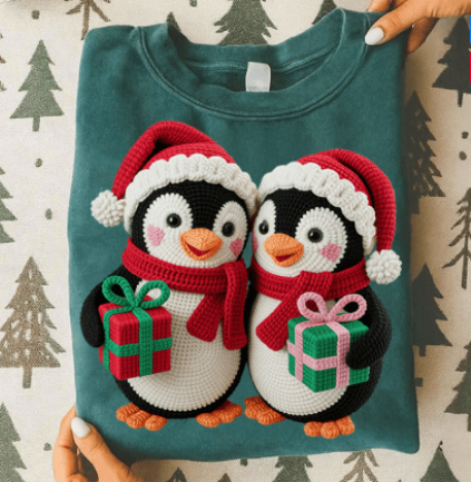 Faux Yarn Crochet Penguin