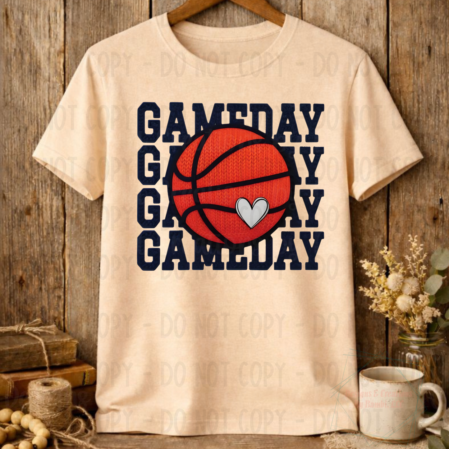 Faux Yarn Game Day (Navy) and Basketball