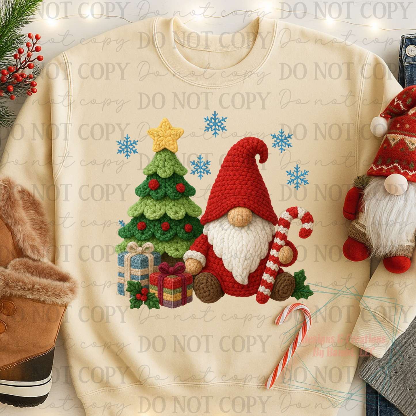 Faux Yarn Gnome Christmas