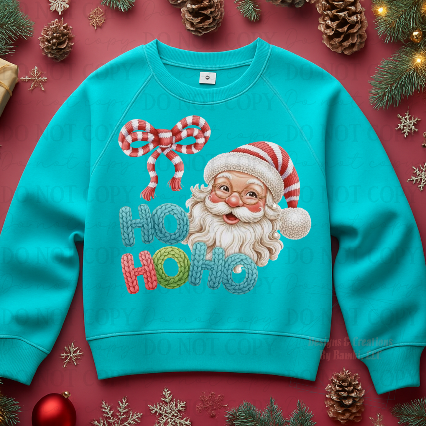 Faux Yarn Ho Ho Ho with Santa