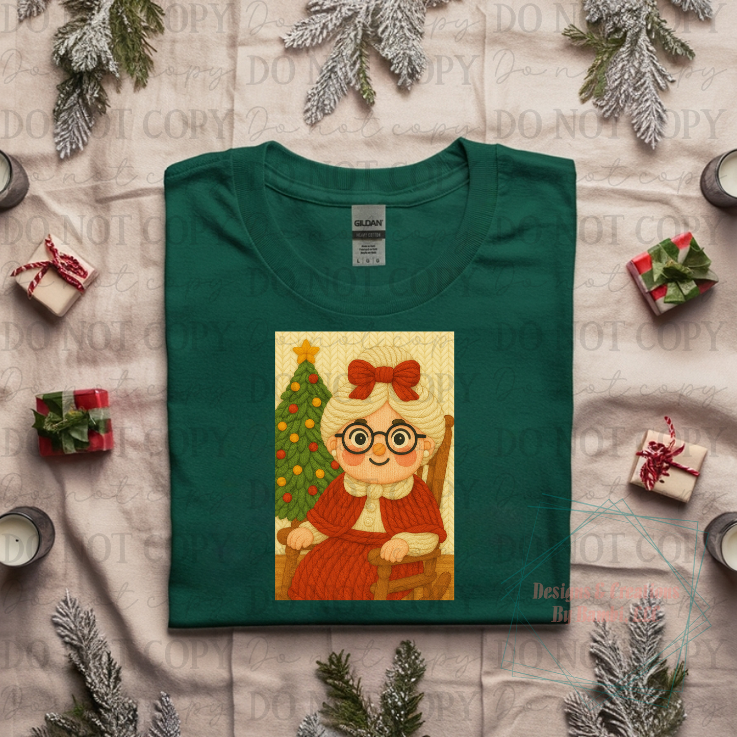 Faux Yarn Mrs. Claus in Rocking Chair