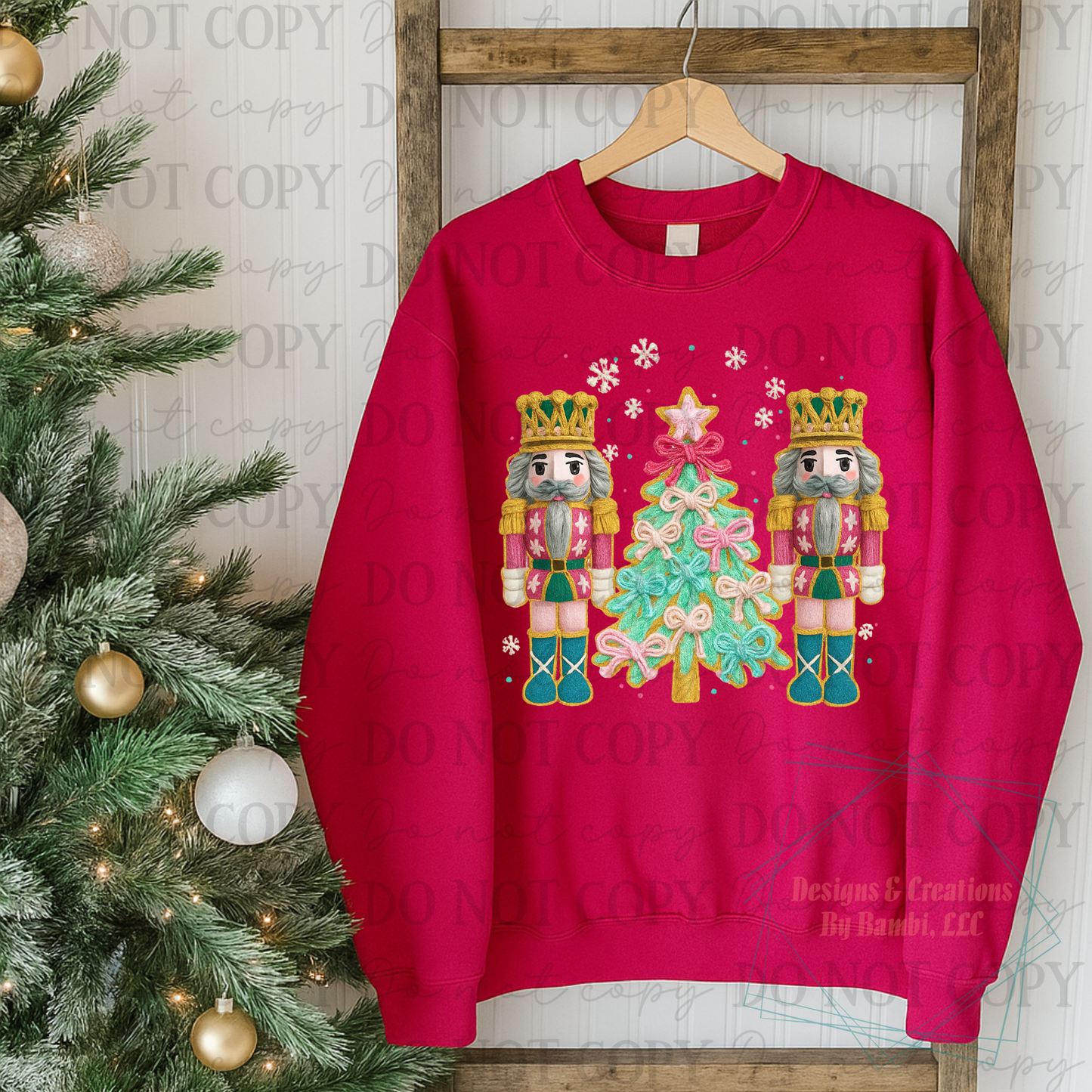 Faux Yarn Pair of Nutcrackers