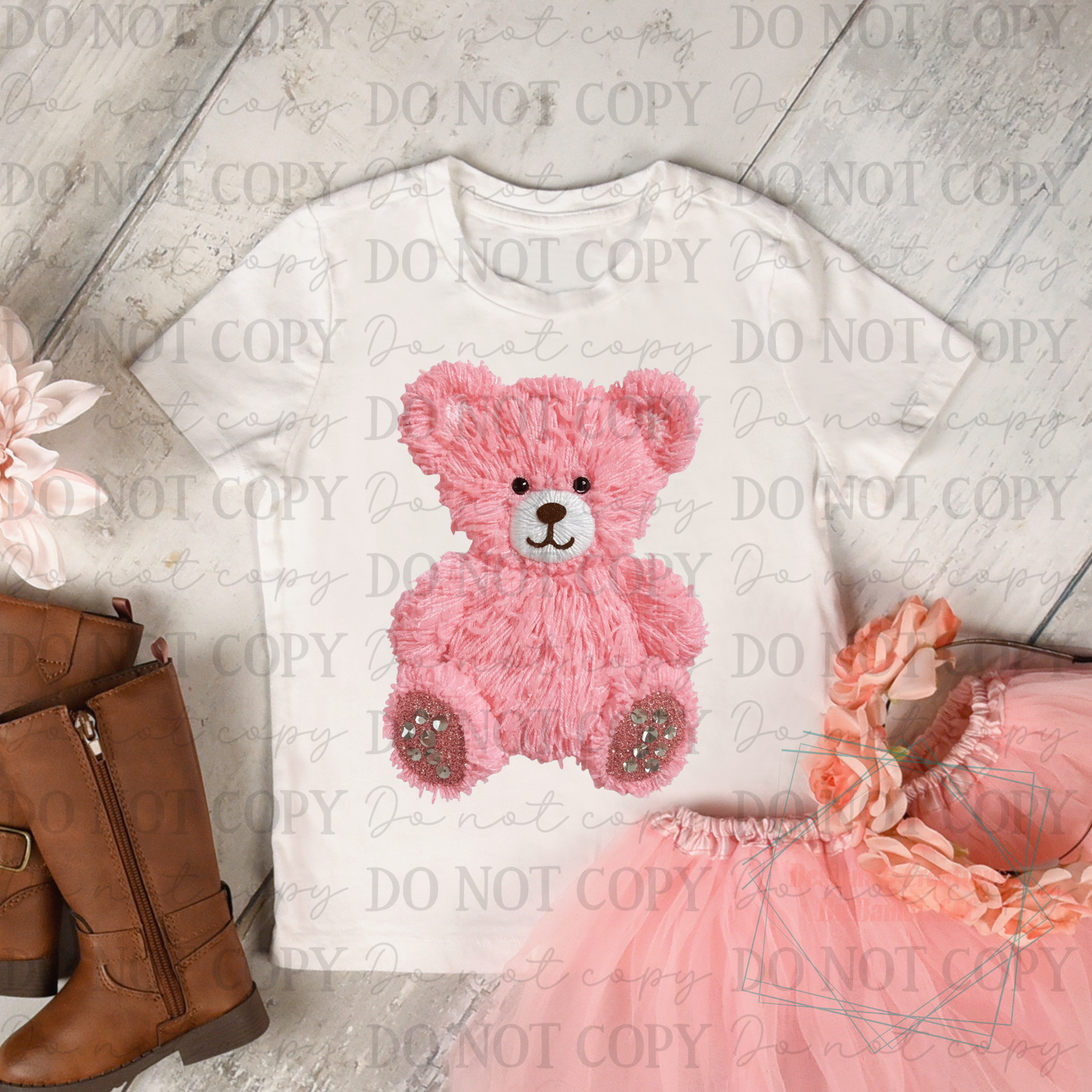 Faux Yarn Pink Bear