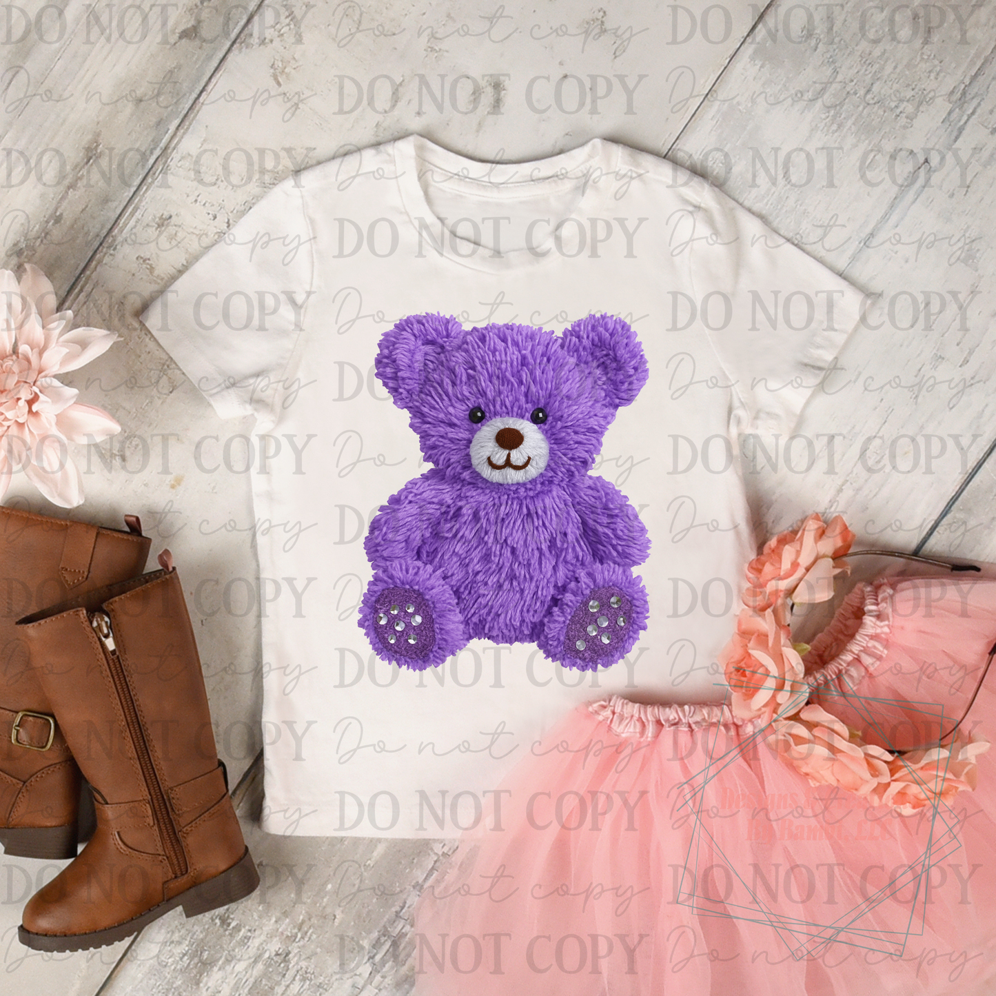 Faux Yarn Purple Bear