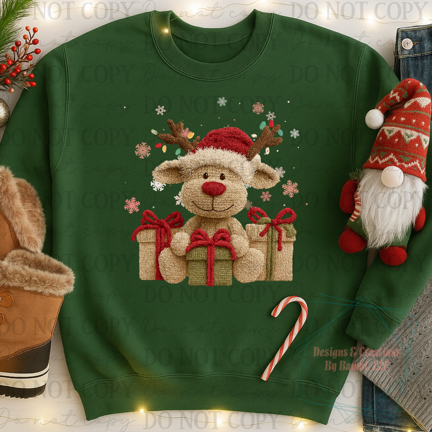 Faux Yarn Reindeer Version 3