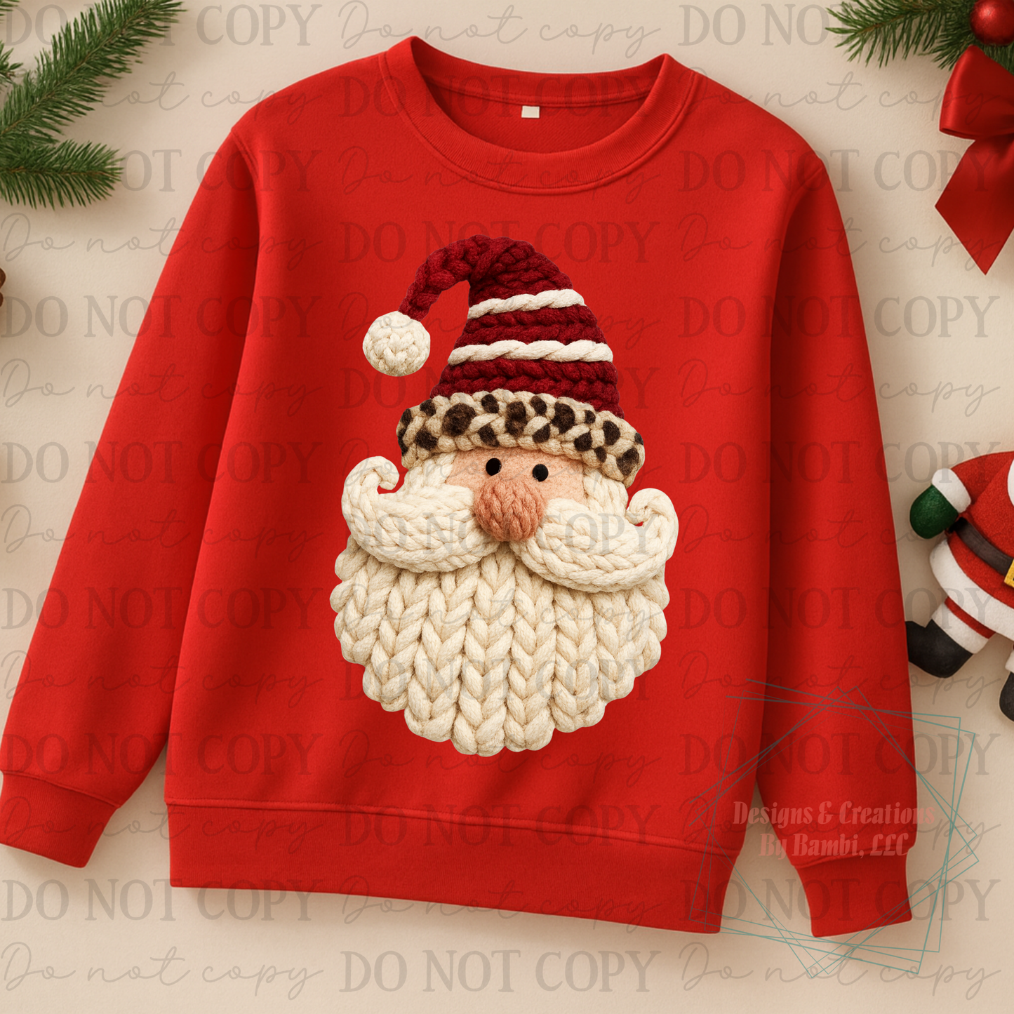 Faux Yarn Santa 7