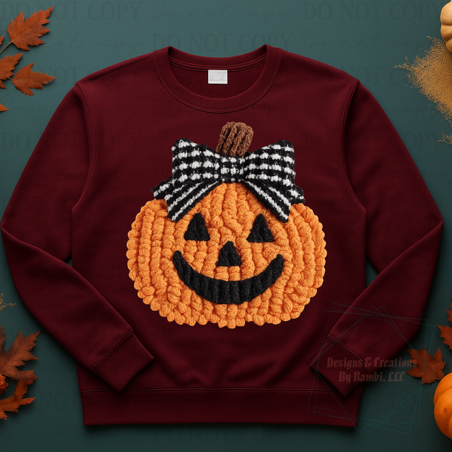 Faux Yarn Single Large Pumpkin