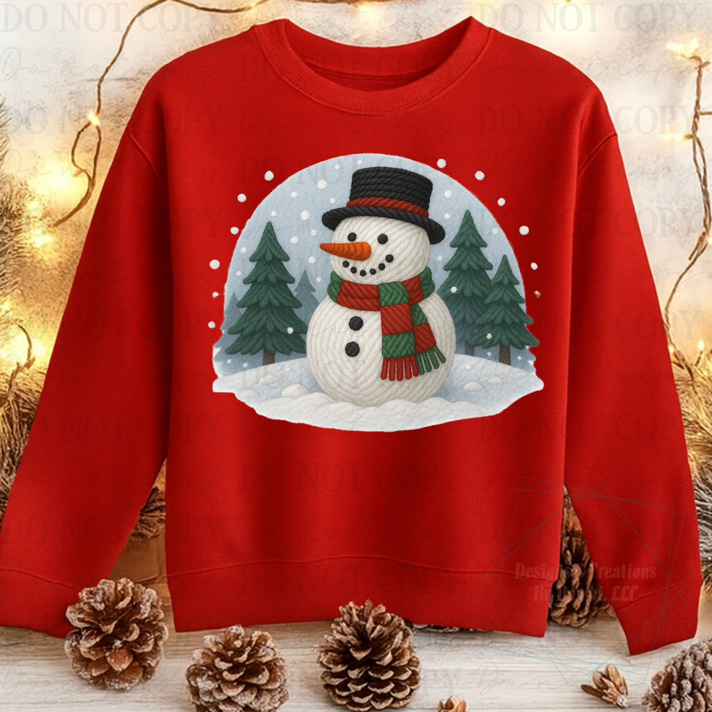 Faux Yarn Snowman Scene