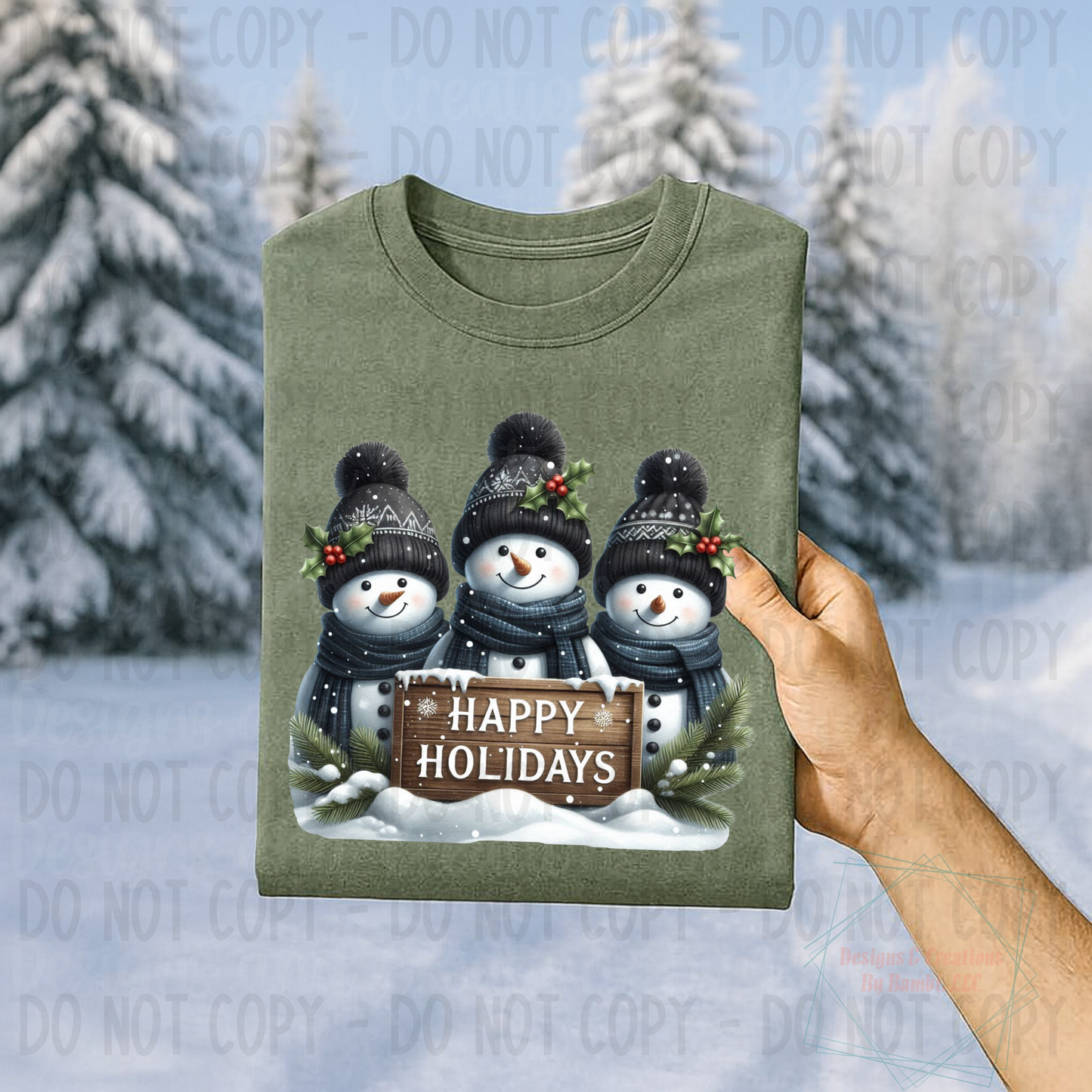 Festive Blue Christmas Snowman