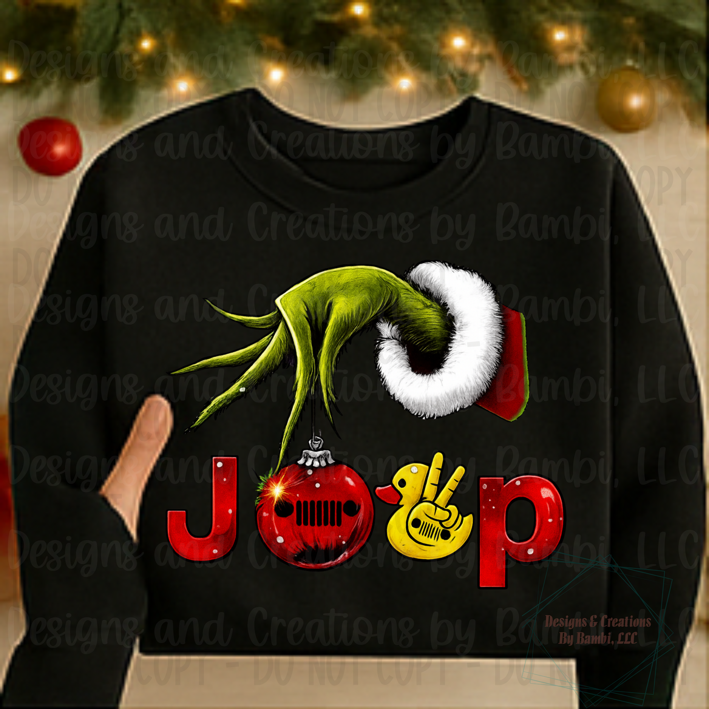 Festive Green Hand and J__P