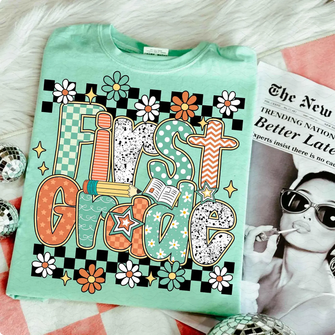 Girly Checkered Floral Grade Collection