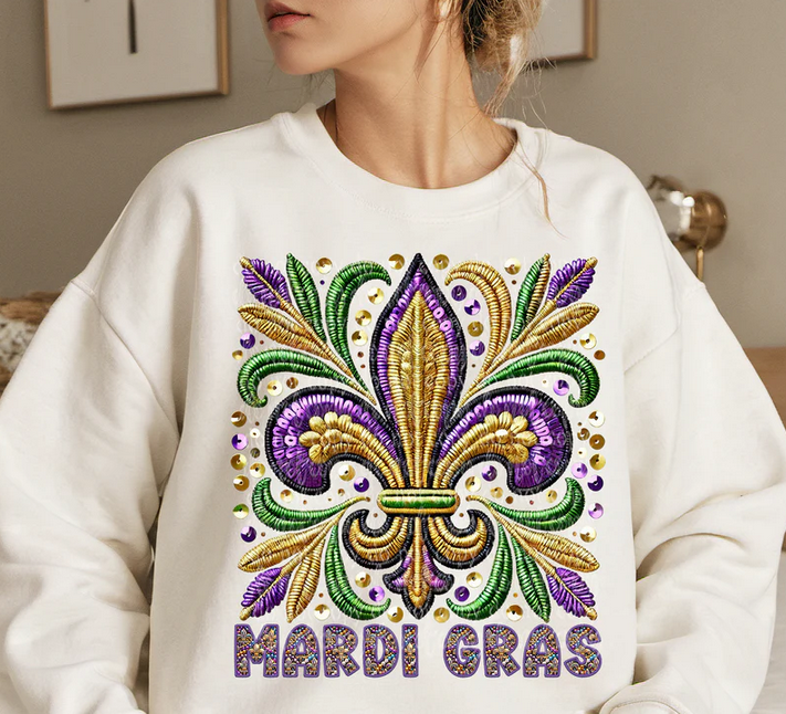 Fleur De Lis Faux Embroidery