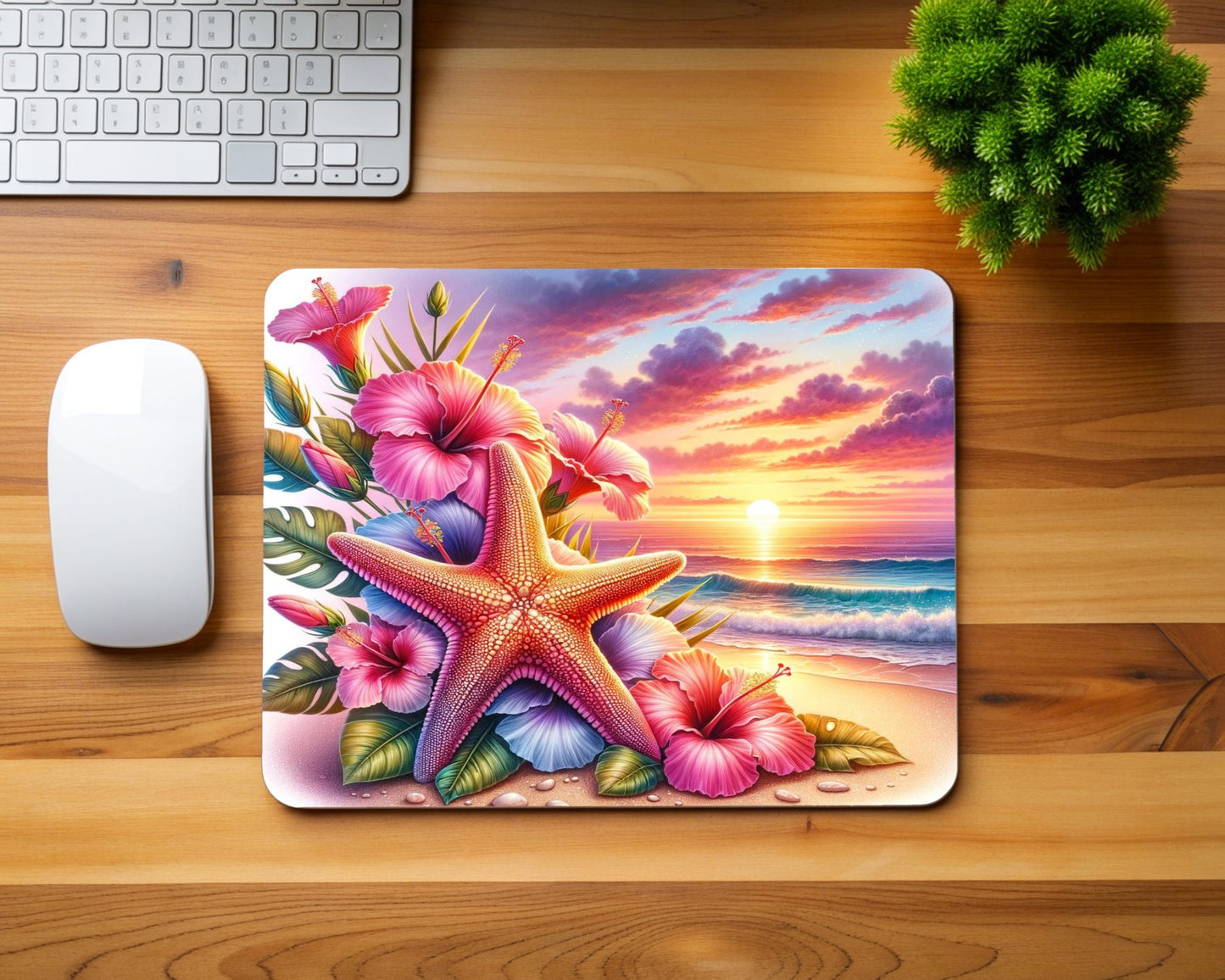 Floral Beach Mouse Pad