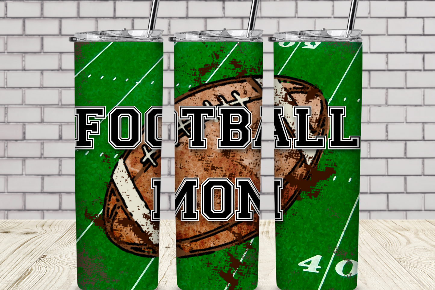 Football Mom with Turf 20 oz Sublimation Tumbler