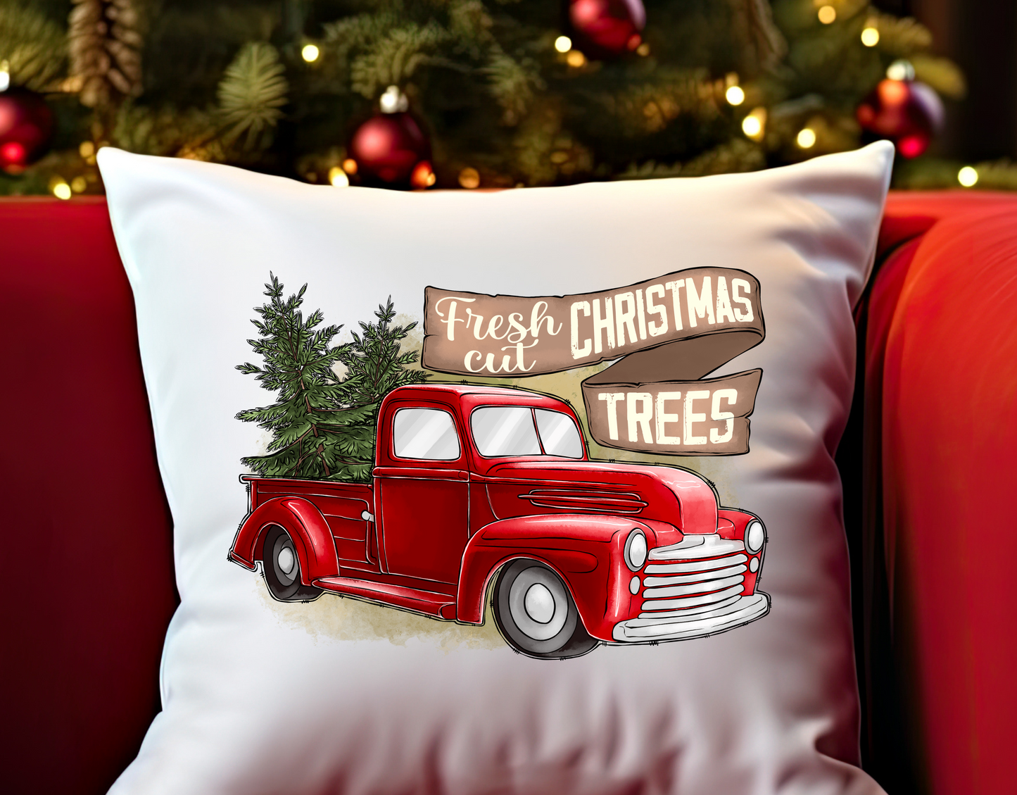 Fresh Cut Christmas Trees Throw Pillow