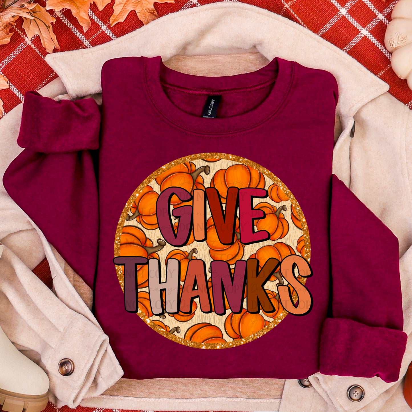 Give Thanks with Pumpkin Background