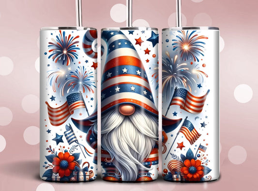 Gnome Patriotic Sublimation Tumbler