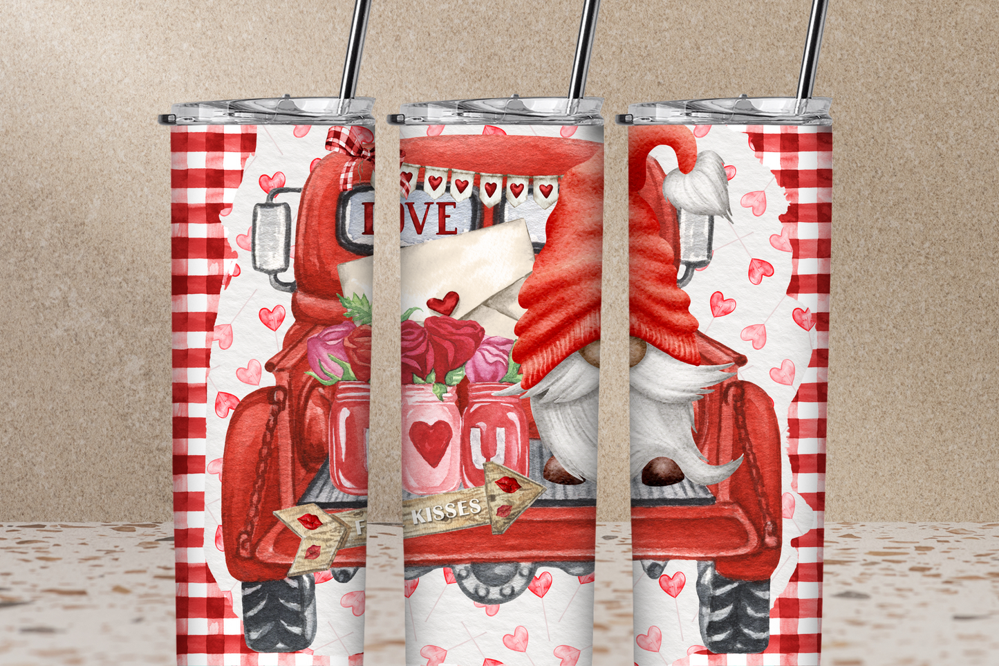 Gnome Valentine Truck Tumbler