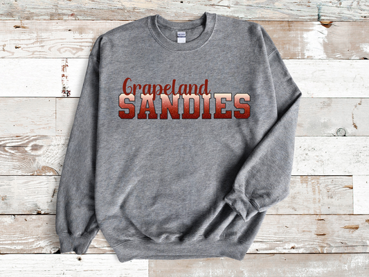 Grapeland Sandies in White/Maroon Ombre with Maroon Outline and Grapeland