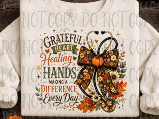 Grateful Heart Healing Hands Fall Nurse