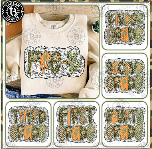 Green Orange Grunge Grades Pre K Through Fourth Grade Collection