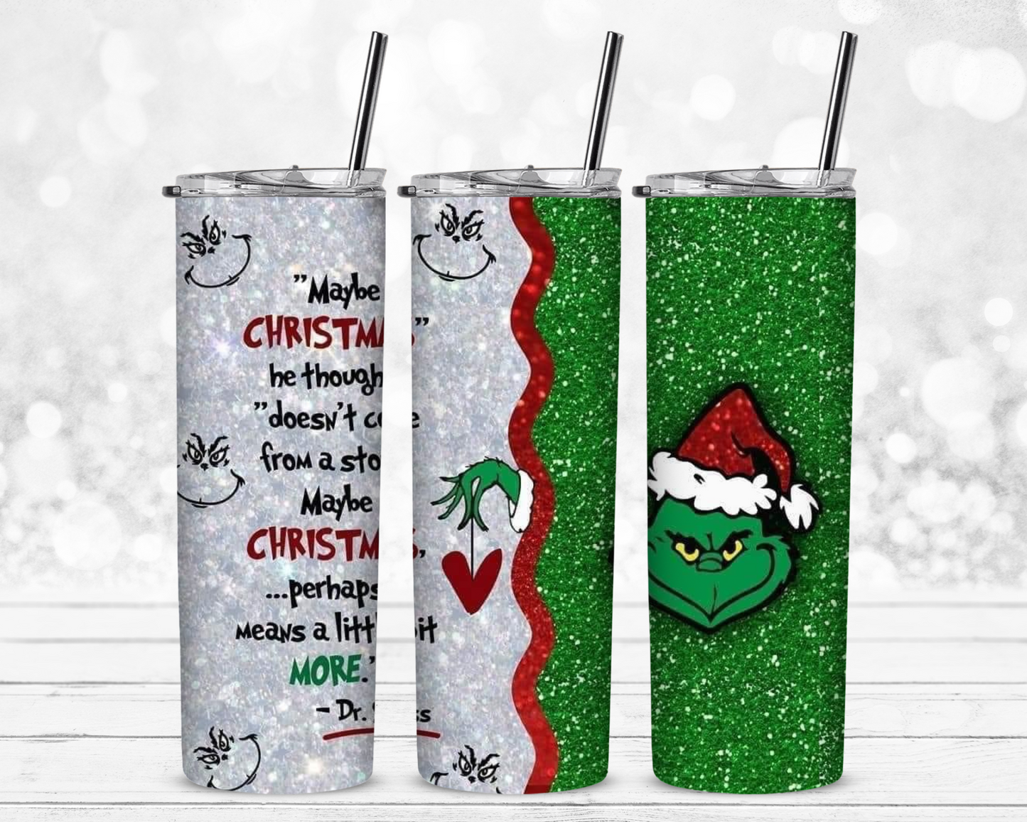 Grinch Christmas A Little More Sublimation Tumbler