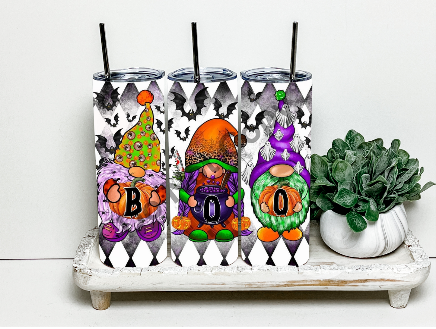 Halloween Boo Gnomes 20 oz Sublimation Tumbler