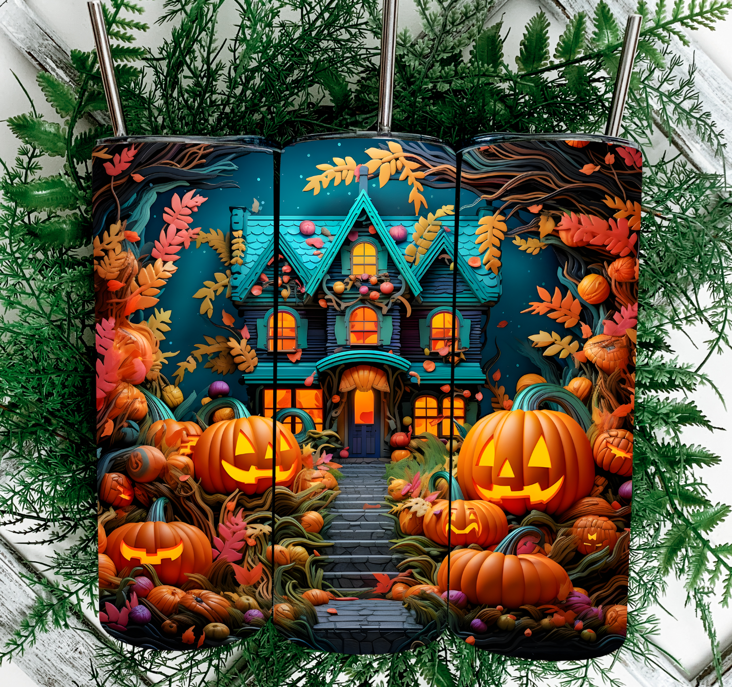 It's a Halloween Scene d20 oz Sublimation Tumbler