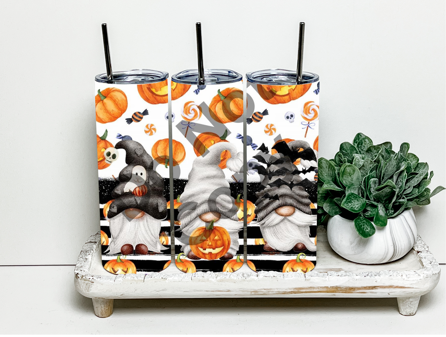 Halloween Trio of Gnomes 20 oz Sublimation Tumbler