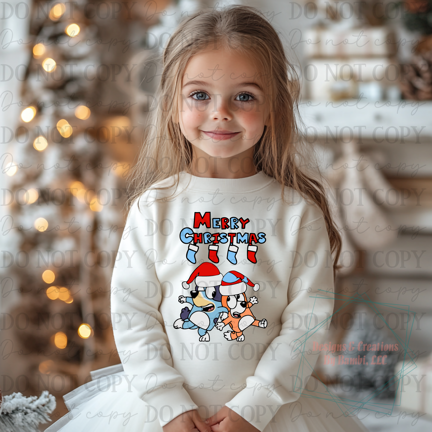 Hand Written Blue Merry Christmas