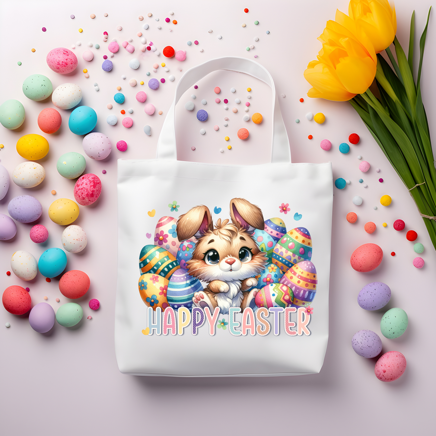 Happy Easter Canvas Tote