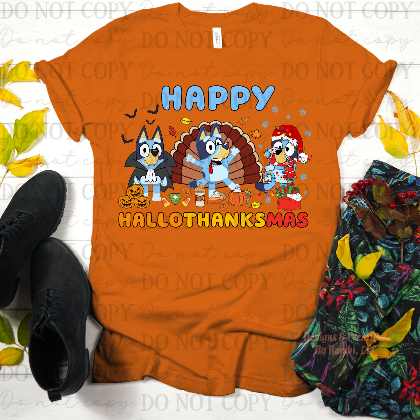 Happy Hallothanksmas Blue and Family